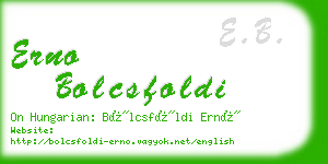 erno bolcsfoldi business card